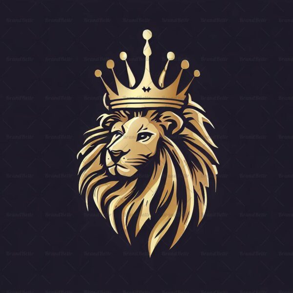 Majestätischer Löwe und Krone